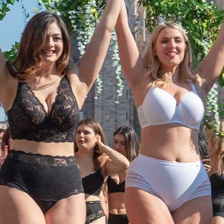 Body positive catwalk with Lisca in Milan
